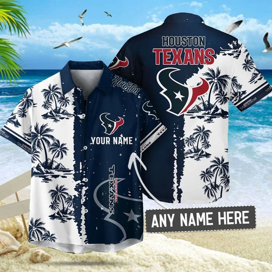 [TOUCHDOWN DEAL] NEW CUSTOMIZED NFL15 HTT HOUSTON TEXANS UNISEX HAWAIIAN SHIRT & SHORTS SET