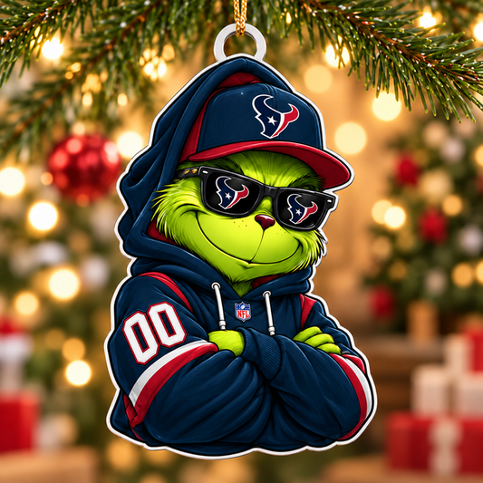 [TOUCHDOWN DEAL] NEW CUSTOMIZED NFL15 HTT HOUSTON TEXANS CHRISTMAS ACRYLIC ORNAMENT