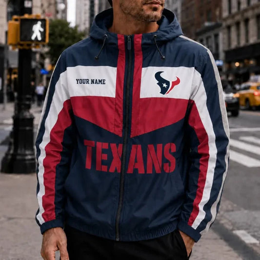 [TOUCHDOWN DEAL] NEW CUSTOMIZED NFL15 HTT HOUSTON TEXANS WINDBREAKER JACKET