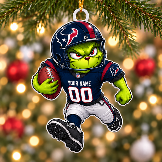[TOUCHDOWN DEAL] NEW CUSTOMIZED NFL15 HTT HOUSTON TEXANS CHRISTMAS ACRYLIC ORNAMENT
