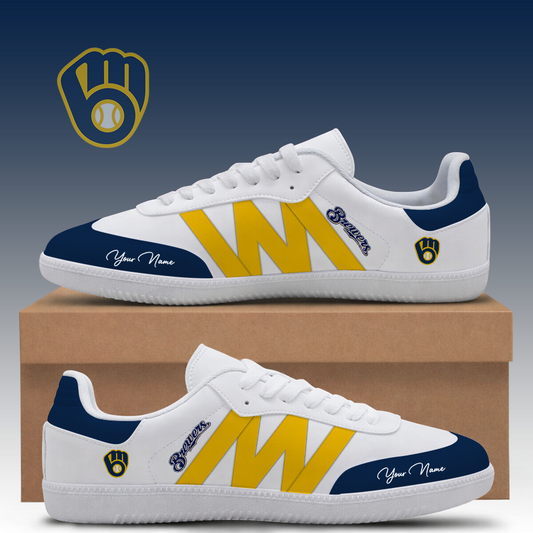 [HOMERUN DEAL] NEW CUSTOMIZED MLB15 MBS MILWAUKEE BREWERS CLASSIC SNEAKERS