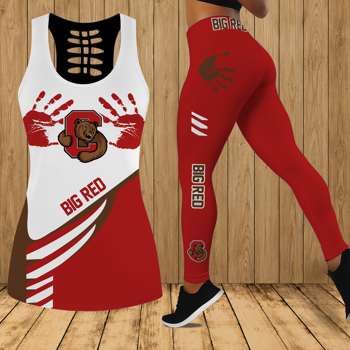 [PUCK DROP DEAL] NEW CUSTOMIZED NCAA MFF16 CBR CORNELL BIG RED HOLLOW TANK TOP & LEGGINGS SET