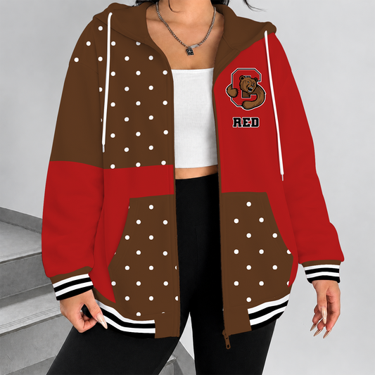 [PUCK DROP DEAL] NEW CUSTOMIZED NCAA MFF16 CBR CORNELL BIG RED STRAPPY ZIP HOODIE