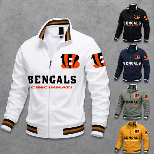 [TOUCHDOWN DEAL] NEW CUSTOMIZED NFL16 CCB CINCINNATI BENGALS MEN'S CASUAL JACKET