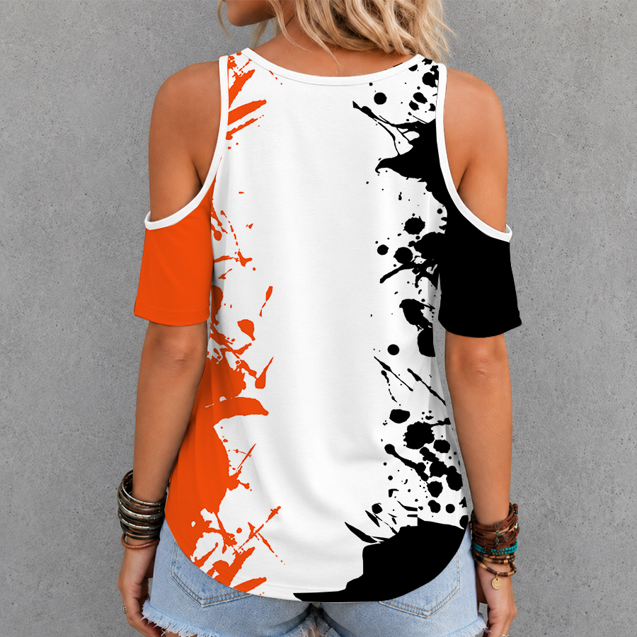 [TOUCHDOWN DEAL] NEW CUSTOMIZED NFL16 CCB CINCINNATI BENGALS CRISS CROSS V-NECK TOP