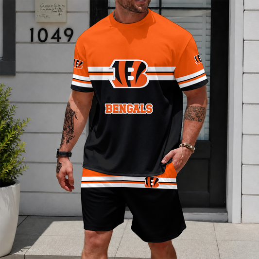 [TOUCHDOWN DEAL] NEWCUSTOMIZED NFL16 CCB CINCINNATI BENGALS UNISEX T-SHIRT & SHORTS SET