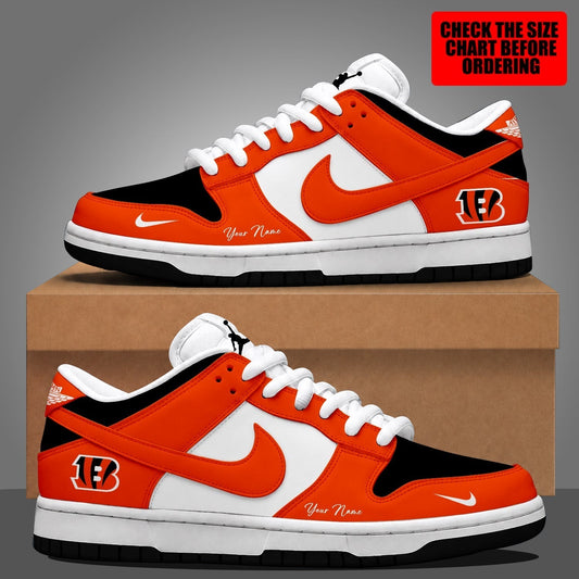 [TOUCHDOWN DEAL] NEW CUSTOMIZED NFL16 CCB CINCINNATI BENGALS DUNK LOW SHOES