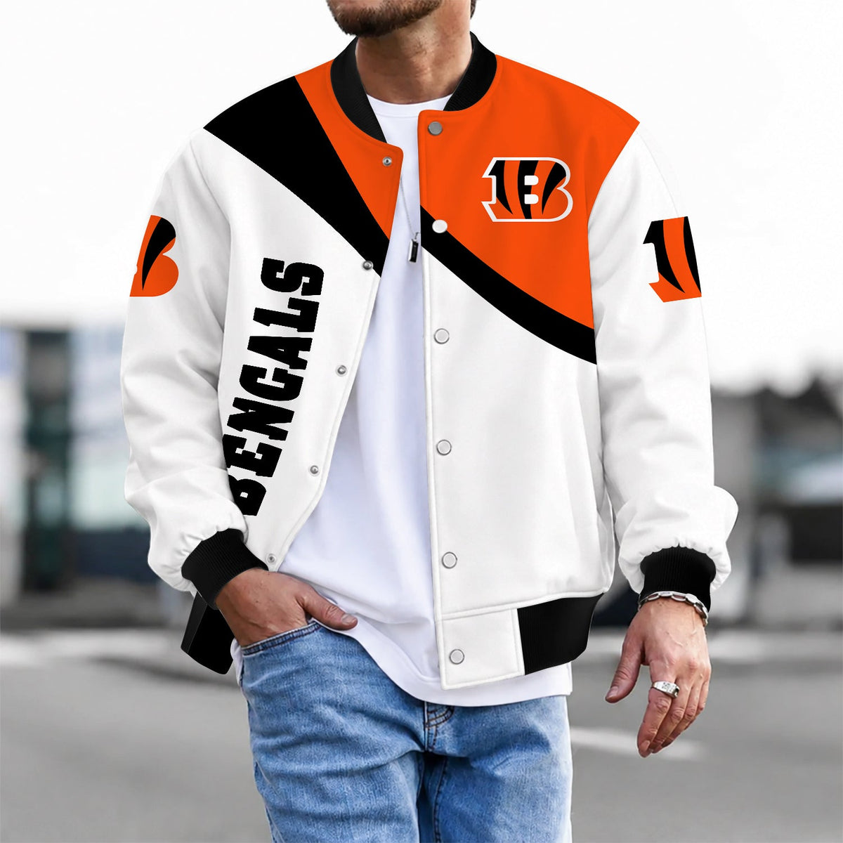 [TOUCHDOWN DEAL] NEW CUSTOMIZED NFL16 CCB CINCINNATI BENGALS SATIN VARSITY & BASEBALL JACKET