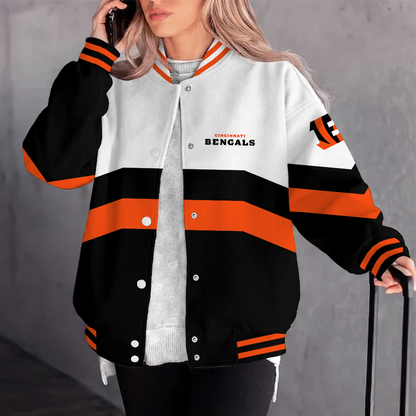 [TOUCHDOWN DEAL] NEW CUSTOMIZED NFL16 CCB CINCINNATI BENGALS SATIN VARSITY & BASEBALL JACKET