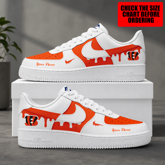 [TOUCHDOWN DEAL] NEW CUSTOMIZED NFL16 CCB CINCINNATI BENGALS AF1 SHOES