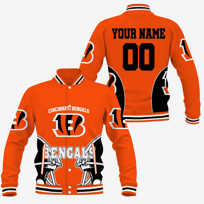 [TOUCHDOWN DEAL] NEW CUSTOMIZED NFL16 CCB CINCINNATI BENGALS SATIN VARSITY & BASEBALL JACKET