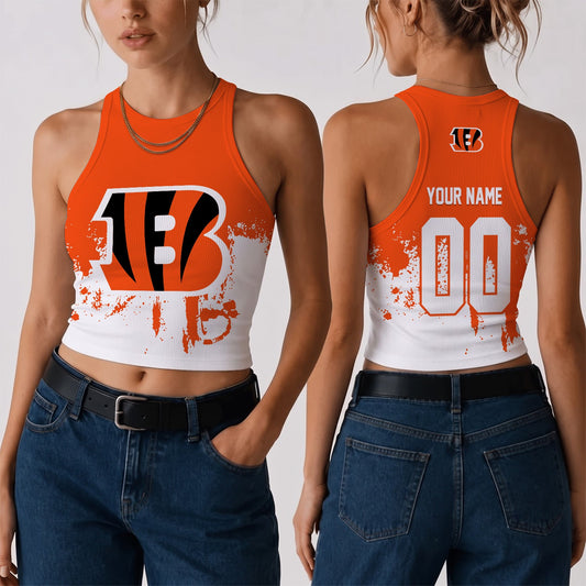 [TOUCHDOWN DEAL] NEW CUSTOMIZED NFL16 CCB THE BENGALS WOMEN'S CROP TOP