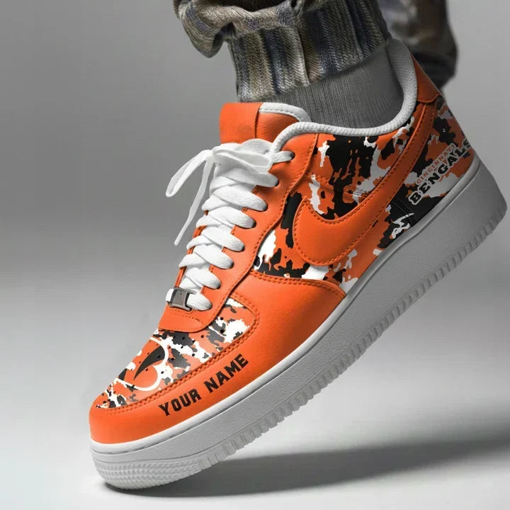 [TOUCHDOWN DEAL] NEW CUSTOMIZED NFL16 CCB CINCINNATI BENGALS AF1 SNEAKERS