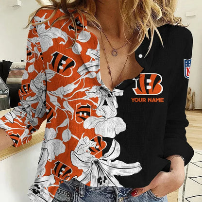 [TOUCHDOWN DEAL] NEW CUSTOMIZED NFL16 CCB CINCINNATI BENGALS WOMEN CASUAL SHIRT FOR FAN