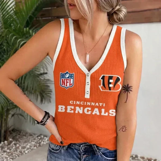 [TOUCHDOWN DEAL] NEW CUSTOMIZED NFL16 CCB CINCINNATI BENGALS WOMEN'S V-NECK TANK TOP