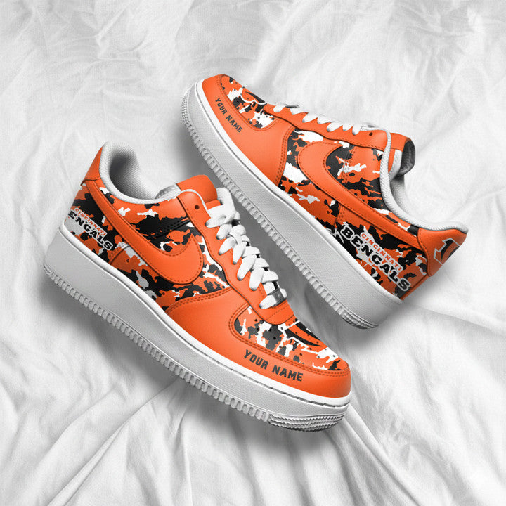[TOUCHDOWN DEAL] NEW CUSTOMIZED NFL16 CCB CINCINNATI BENGALS AF1 SNEAKERS