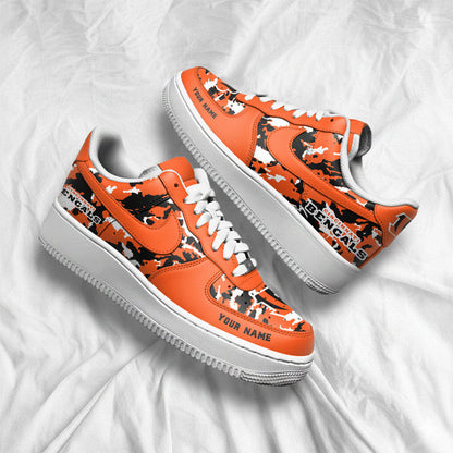 [TOUCHDOWN DEAL] NEW CUSTOMIZED NFL16 CCB CINCINNATI BENGALS AF1 SNEAKERS
