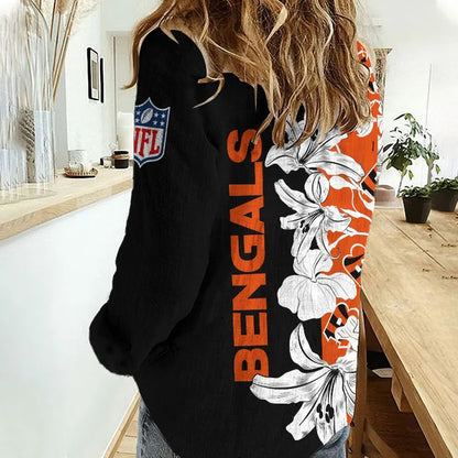 [TOUCHDOWN DEAL] NEW CUSTOMIZED NFL16 CCB CINCINNATI BENGALS WOMEN CASUAL SHIRT FOR FAN
