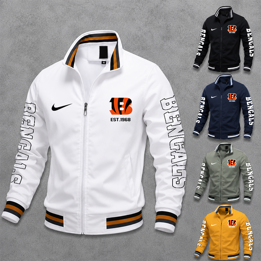 [TOUCHDOWN DEAL] NEW CUSTOMIZED NFL16 CCB CINCINNATI BENGALS MEN'S CASUAL JACKET