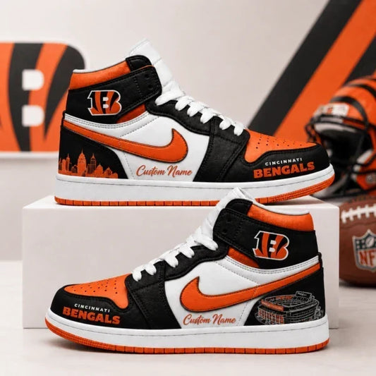 [TOUCHDOWN DEAL] NEW CUSTOMIZED NFL16 CCB CINCINNATI BENGALS AIR JORDAN 1
