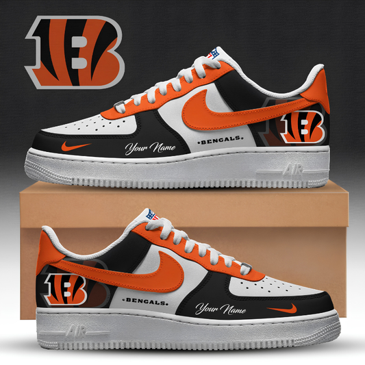 [TOUCHDOWN DEAL] NEW CUSTOMIZED NFL16 CCB CINCINNATI BENGALS AF1 SNEAKERS