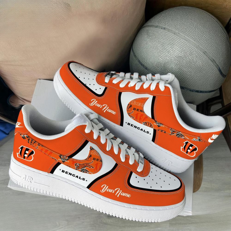 [TOUCHDOWN DEAL] NEW CUSTOMIZED NFL16 CCB CINCINNATI BENGALS AF1 SNEAKERS