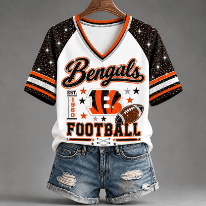 [TOUCHDOWN DEAL] NEW CUSTOMIZED NFL16 CCB THE BENGALS BUC-EE'S V-NECK FEMALE SHIRT