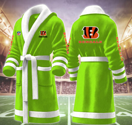 [TOUCHDOWN DEAL] NEW CUSTOMIZED NFL16 CCB CINCINNATI BENGALS MULTICOLOR FLEECE BATHROBE