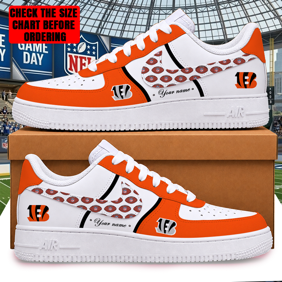[TOUCHDOWN DEAL] NEW CUSTOMIZED NFL16 CCB CINCINNATI BENGALS AF1 SHOES