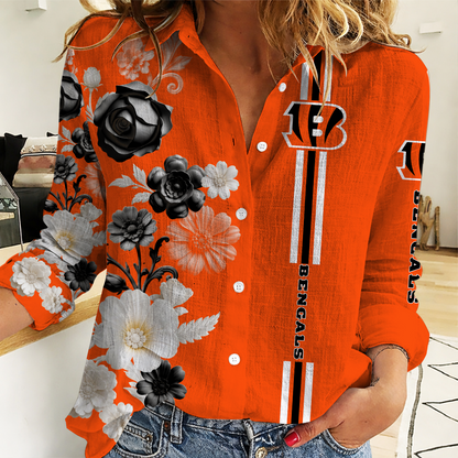 [TOUCHDOWN DEAL] NEW CUSTOMIZED NFL16 CCB CINCINNATI BENGALS WOMEN CASUAL SHIRT