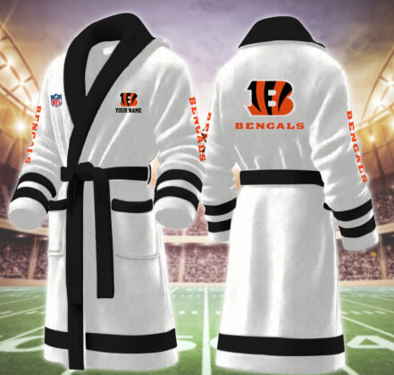 [TOUCHDOWN DEAL] NEW CUSTOMIZED NFL16 CCB CINCINNATI BENGALS MULTICOLOR FLEECE BATHROBE