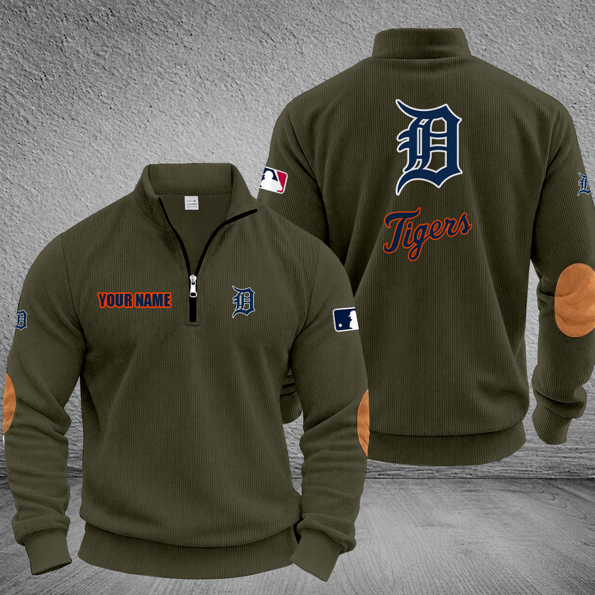 [HOMERUN DEAL] NEW CUSTOMIZED MLB16 DTS DETROIT TIGERS MULTICOLOR STRIPED QUATER ZIP SWEATSHIRT