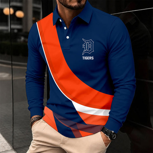 [HOMERUN DEAL] NEW CUSTOMIZED MLB16 DTS DETROIT TIGERS MEN'S LONG SLEEVE POLO