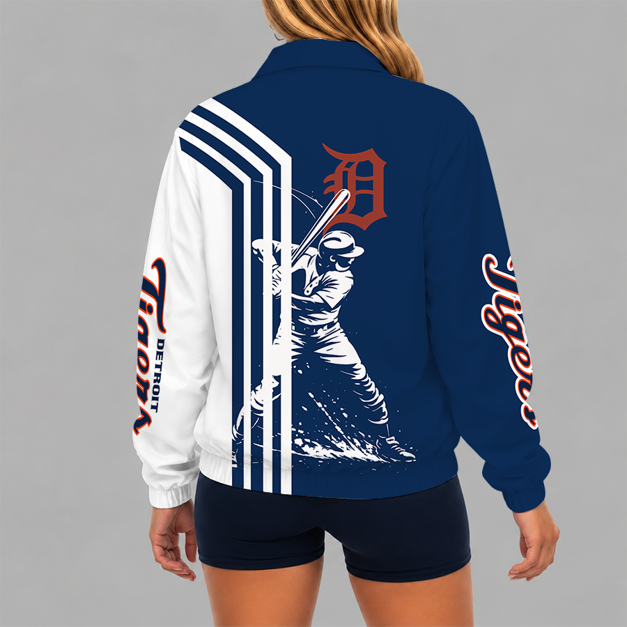 [HOMERUN DEAL] NEW CUSTOMIZED MLB16 DTS DETROIT TIGERS V-NECK ZIPPER SWEATSHIRT JACKET