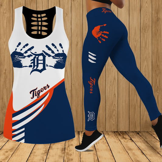 [HOMERUN DEAL] NEW CUSTOMIZED MLB16 DTS DETROIT TIGERS HOLLOW TANK TOP & LEGGINGS SET