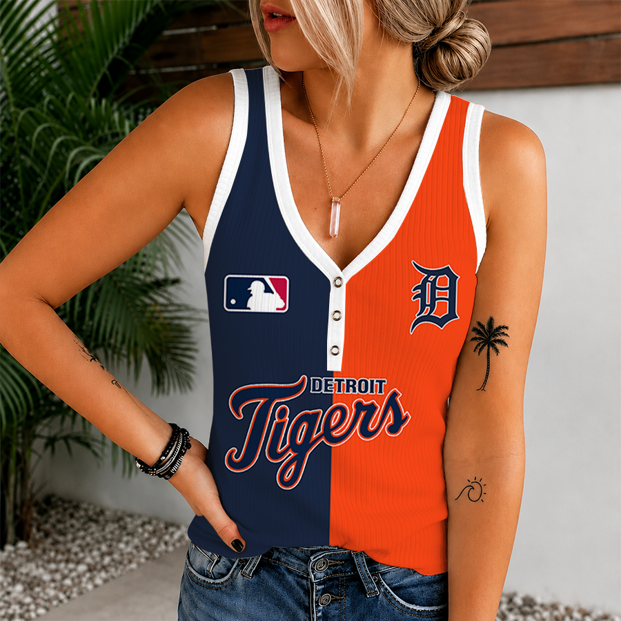 [HOMERUN DEAL] NEW CUSTOMIZED MLB16 DTS DETROIT TIGERS WOMEN'S V-NECK TANK TOP
