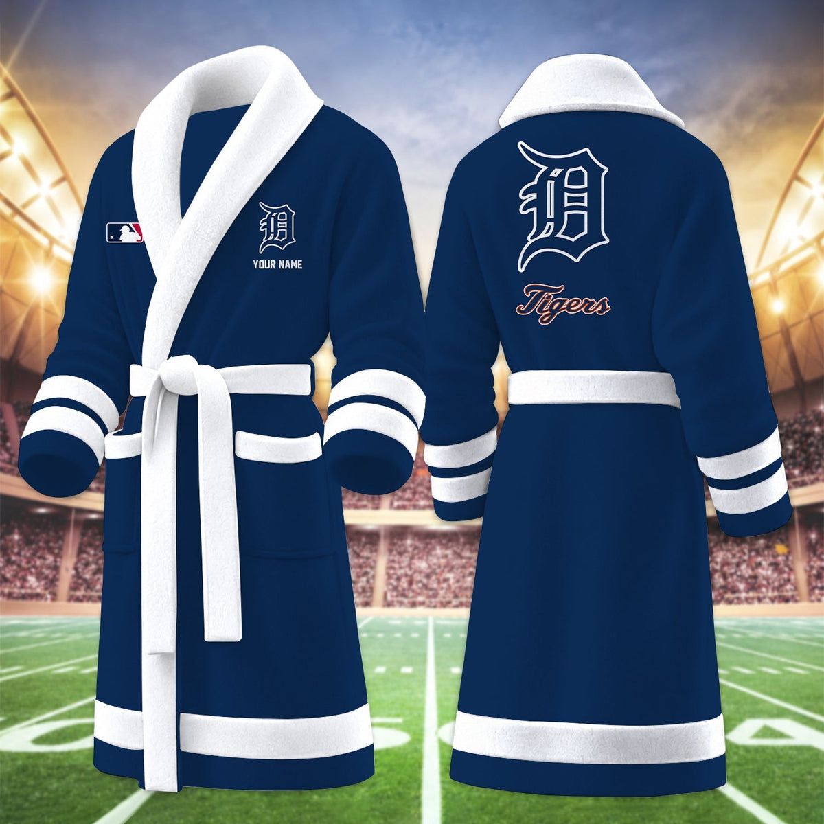 [HOMERUN DEAL] NEW CUSTOMIZED MLB16 DTS DETROIT TIGERS MULTICOLOR FLEECE BATHROBE