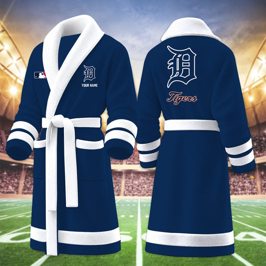 [HOMERUN DEAL] NEW CUSTOMIZED MLB16 DTS DETROIT TIGERS MULTICOLOR FLEECE BATHROBE