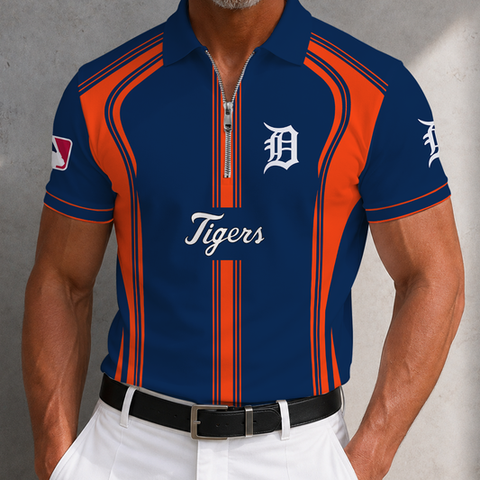 [HOMERUN DEAL] NEW CUSTOMIZED MLB16 DTS DETROIT TIGERS ZIP POLO SHIRT
