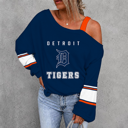 [HOMERUN DEAL] NEW CUSTOMIZED MLB16 DTS DETROIT TIGERS WOMEN'S OFF-SHOULDER LONG SLEEVE SHIRT