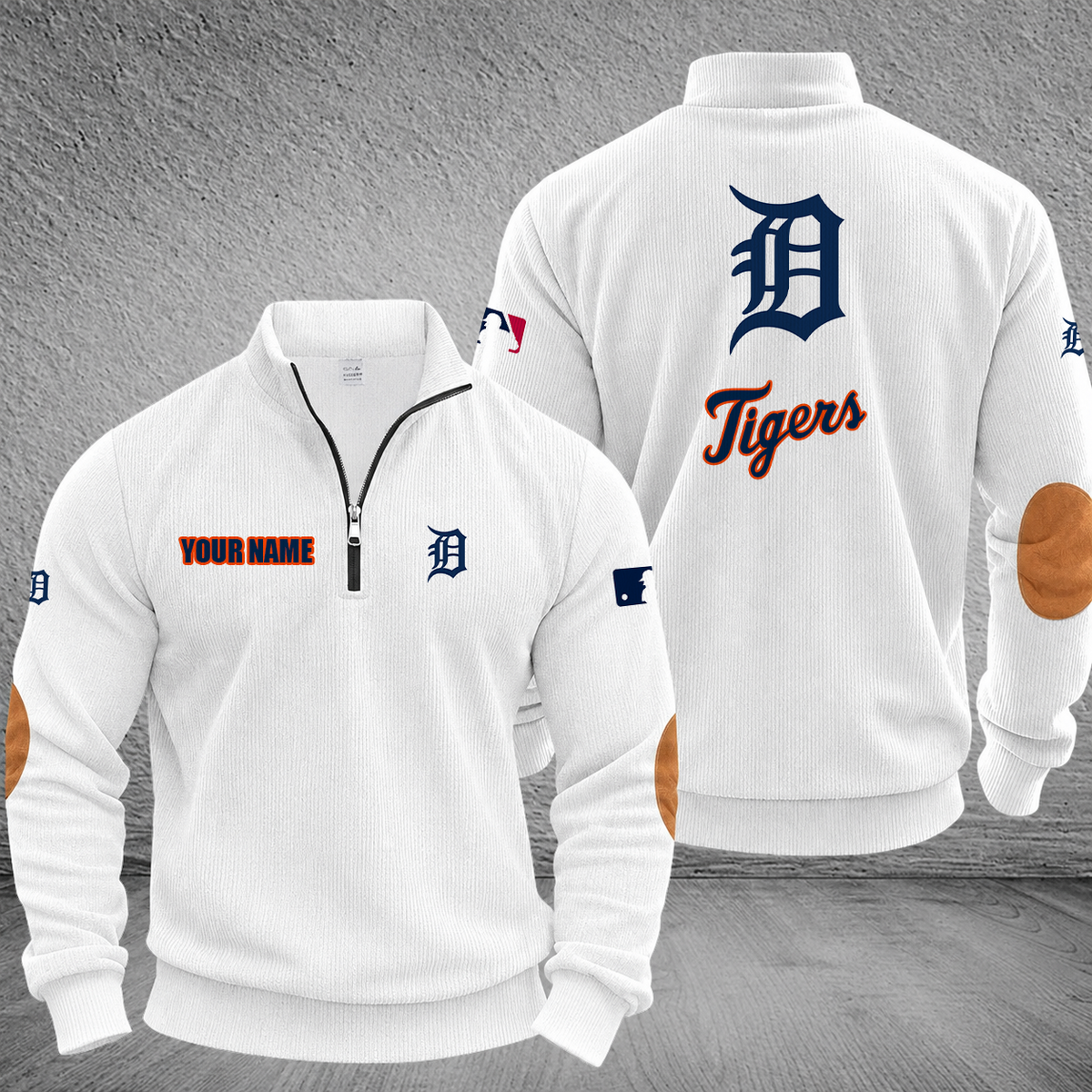 [HOMERUN DEAL] NEW CUSTOMIZED MLB16 DTS DETROIT TIGERS MULTICOLOR STRIPED QUATER ZIP SWEATSHIRT
