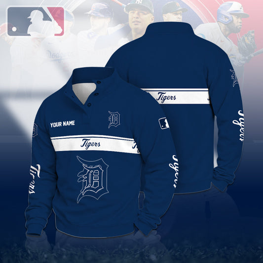 [HOMERUN DEAL] NEW CUSTOMIZED MLB16 DTS DETROIT TIGERS QUARTER-BUTTON SWEATSHIRT