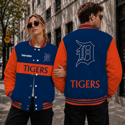 [HOMERUN DEAL] NEW CUSTOMIZED MLB16 DTS DETROIT TIGERS SATIN VARSITY & BASEBALL JACKET