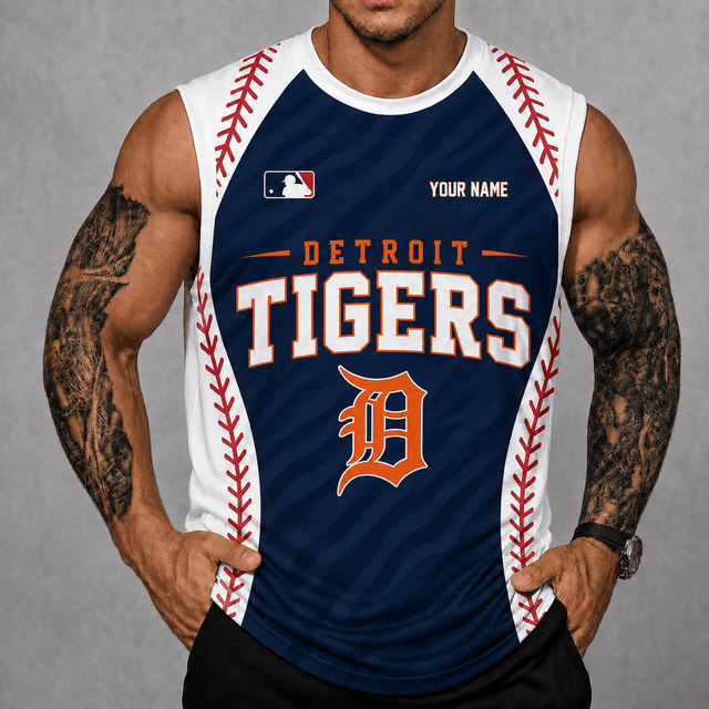 [HOMERUN DEAL] NEW CUSTOMIZED MLB16 DTS DETROIT TIGERS TANK TOP & GYM SHIRT