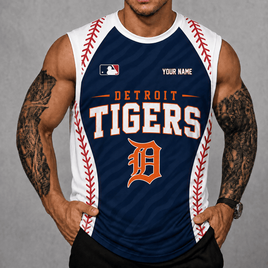[HOMERUN DEAL] NEW CUSTOMIZED MLB16 DTS DETROIT TIGERS TANK TOP & GYM SHIRT