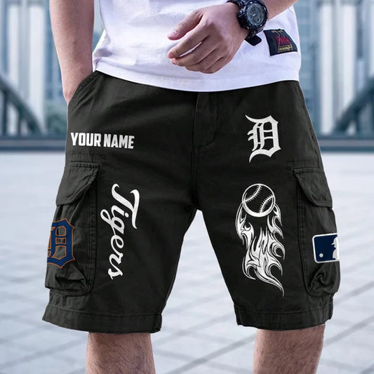 [HOMERUN DEAL] NEW CUSTOMIZED MLB16 DTS DETROIT TIGERS MEN'S CARGO SHORTS