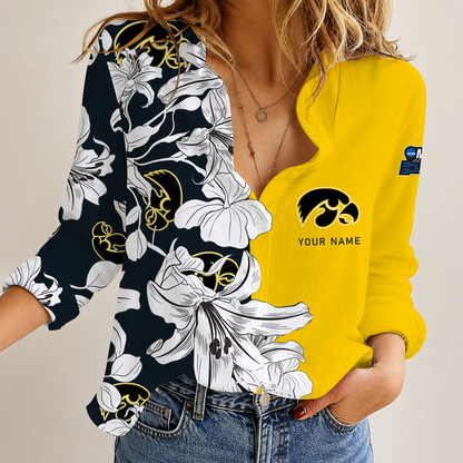 [SLAM DUNK DEAL] NEW CUSTOMIZED NCAA MAM16 IWH IOWA HAWKEYES STRAPPY WOMEN CASUAL SHIRT