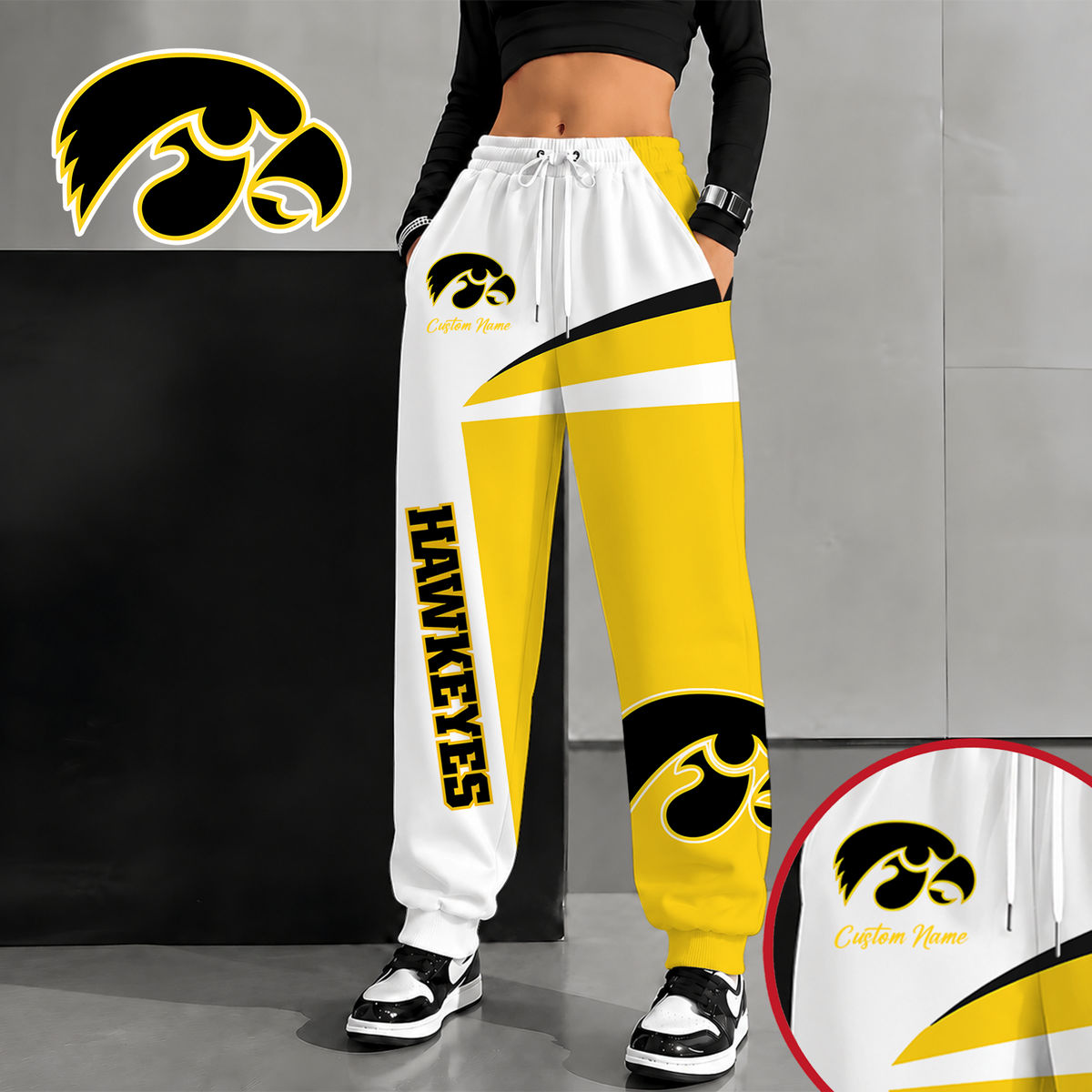 [SLAM DUNK DEAL] NEW CUSTOMIZED NCAA MAM16 IWH IOWA HAWKEYES SWEATPANTS
