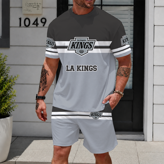 [PUCK DROP DEAL] NEW CUSTOMIZED NHL16 LAK LOS ANGELES KINGS UNISEX T-SHIRT & SHORTS SET