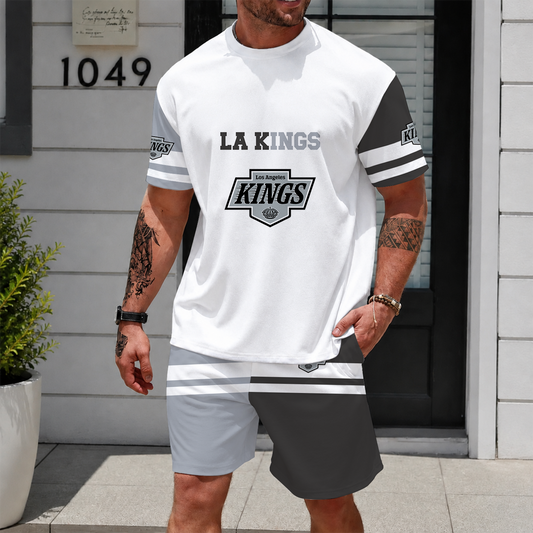 [PUCK DROP DEAL] NEW CUSTOMIZED NHL16 LAK LOS ANGELES KINGS UNISEX T-SHIRT & SHORTS SET